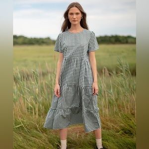 Tradlands Chalet Dress in Evergreen Gingham XL
